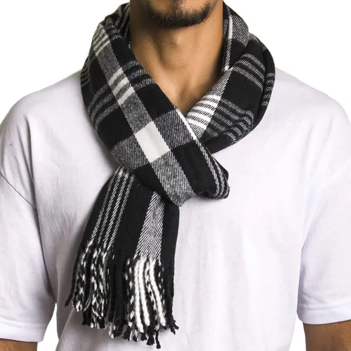 Miniatura 78 de Alpine Swiss Bufanda a cuadros para hombre, ultra suave, chal de invierno, cálido, ligero, para clima frío