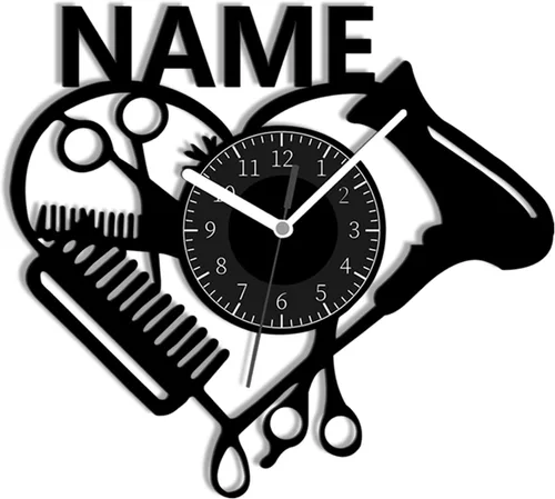 Miniatura 8 de Reloj de pared personalizado para peluquería, regalo de peluquería, reloj de pared con nombre personalizado, reloj de pared de metal divertido