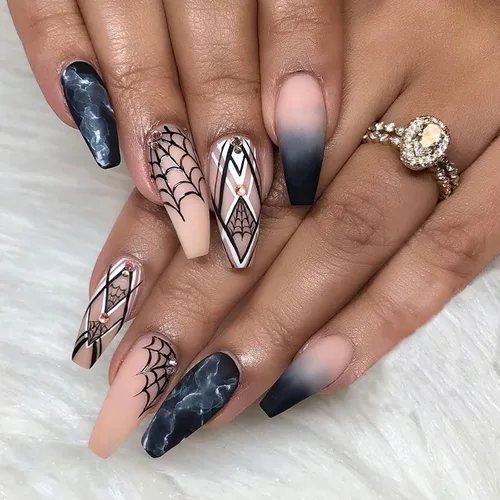 Miniatura 11 de Juego de manicura de uñas francesas acrílicas, reutilizable, 12 tamaños, kit de 24 uñas