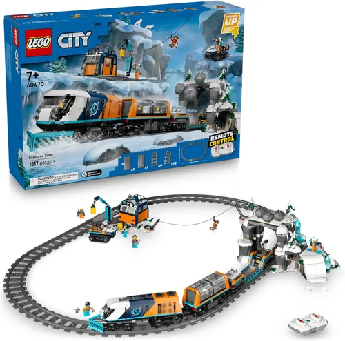 LEGO City Explorers' Arctic Polar Express Train Set - Juguetes de construcción y aprendizaje para niños - Tren a control remoto para niños y niñas,