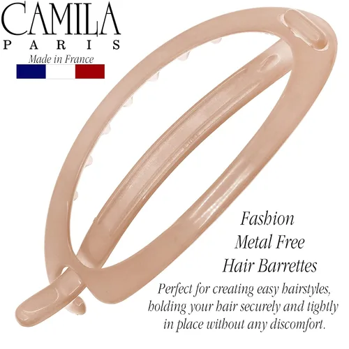 Miniatura 2 de Camila Paris CP2320 - Pinza de pasador de pelo francés, soporte flexible para cola de caballo sin piezas metálicas, pinzas de agarre fuerte