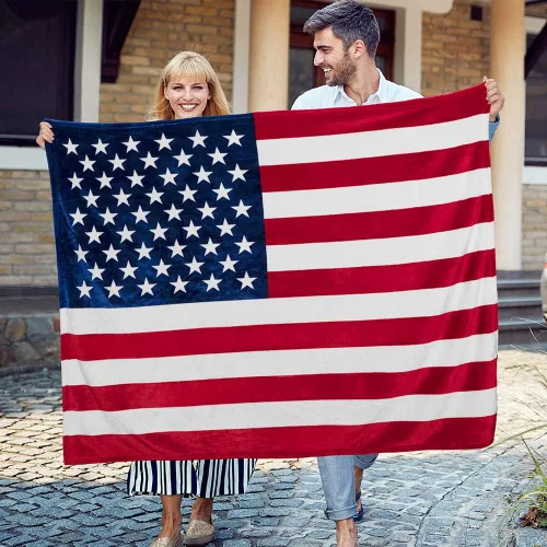 Miniatura 7 de Pavilia Manta Patriótica – Manta de bandera nacional estadounidense para sofá, sillón, cama, forro polar de microfibra suave reversible, regalo