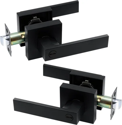 Miniatura 11 de JO.KO Pomo de puerta negro mate, cerradura de puerta de entrada sin llave para privacidad interior, manijas de puerta reversibles