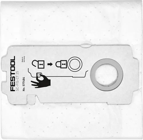 Miniatura 2 de Festool 577484 Bolsa de filtro de repuesto SELFCLEAN para extractor de polvo CT 25, paquete de 5