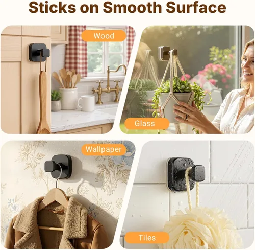 Miniatura 9 de 3 ganchos de ventosa para ducha, ganchos de ventosa para ducha, ganchos de puerta para colgar bata, lufa, ganchos de pared extraíbles para ventana