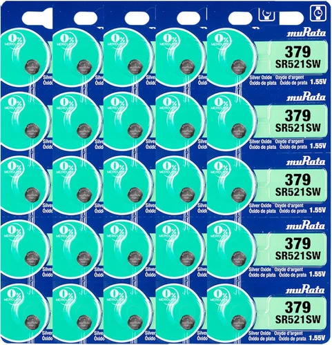Miniatura 9 de Murata 379 Batería SR521SW 1.55V Celda de botón de reloj de óxido de plata (5 baterías)