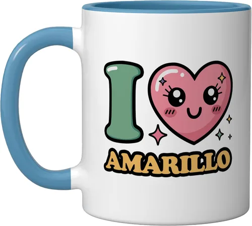 Miniatura 6 de I love Amarillo Ceramic Mug, Black/White