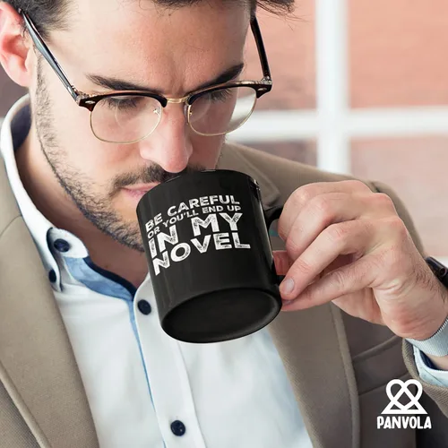 Miniatura 7 de Be Careful Or You'll End Up In My Novel Author Gifts Writer Novelist Poet Sarcástico Taza de cerámica de 11 oz Negro 11 oz