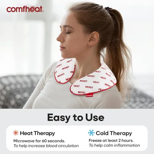 Miniatura 6 de Almohada de cuello para microondas lavanda, calentable/refrigerable, para el cuello, para aromaterapia, con funda extraíble lavable, ideal