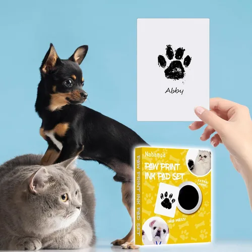 Miniatura 7 de Nabance Kit de impresión de huellas sin tinta para perros, gatos con 3 almohadillas redondas de tinta y 2 marcos de papel, nariz de perro de tacto