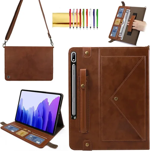 Miniatura 66 de Bolso Funda para Samsung Galaxy Tab S10 FE/S9 FE 10.9"/S9/S8/S7 11", Techcircle Folio con Soporte Cruzado, Billetera con Ranura para Lápiz S Pen