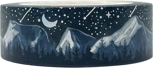 allydrew Cinta adhesiva Washi de lámina dorada y plateada, 0.591 in x 32.8 ft, lluvia de meteoritos Ducha de meteoritos