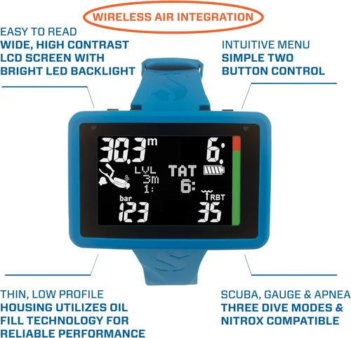 Miniatura 6 de SCUBAPRO Luna 2.0 Air Integrated (AI) - Ordenador de buceo con Bluetooth®, incluye funda y correa de silicona