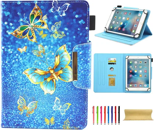 Miniatura 26 de Funda universal para tablet de 7 pulgadas, piel sintética [ranuras para tarjetas], cubierta magnética, para Samsung Galaxy Tab E/Tab A 7.0, Fire 7