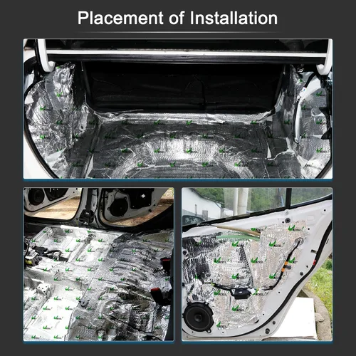 Miniatura 4 de uxcell 2 unids 80mil 5sqft coche amortiguador de sonido aislamiento térmico almohadilla butilo amortiguamiento autoadhesivo