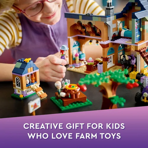Miniatura 7 de LEGO Friends 41721 - Juego de casa de granja orgánica con caballo de juguete, estable, tractor y remolque, más figuras de animales, para niños