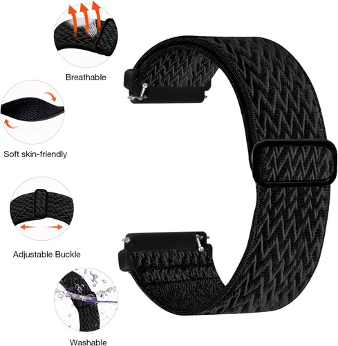 Miniatura 2 de Attbbon Banda elástica compatible con correas Fit Bit Versa/Fit Bit Versa Lite, correas deportivas de nailon elástico transpirables y ajustables