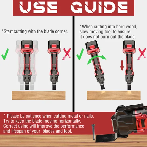 Miniatura 5 de Adust Juego de 50 cuchillas multiherramienta de madera, cuchillas de sierra oscilantes, para Dewalt Tools, Ryobi Bosch Ridgid Milwaukee Rockwell