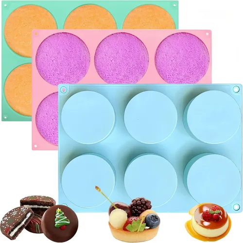 Miniatura 8 de 3 moldes de silicona para hornear, moldes antiadherentes de 6 cavidades, mini moldes de gelatina de silicona, mini moldes de pastel estriados, molde