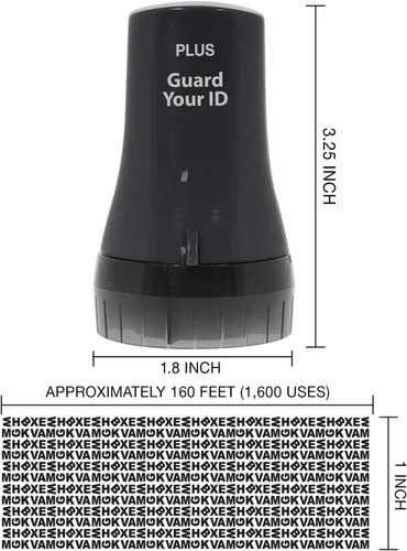Miniatura 4 de Guard Your ID Wide Advanced Roller 2.0 - Sello de seguridad para prevención de robo de identidad, color negro