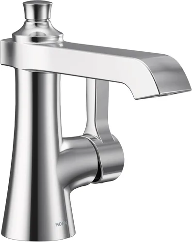 Miniatura 12 de Moen Grifo de baño Flara de oro cepillado con un solo orificio con ensamblaje de drenaje, S6981BG
