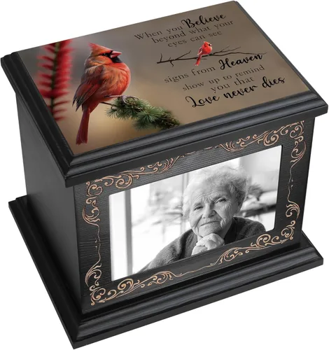 Miniatura 10 de Urnas de cremación para cenizas humanas de adultos hombres o mujeres, urnas funerarias conmemorativas para cenizas con marco de fotos, caja de urnas