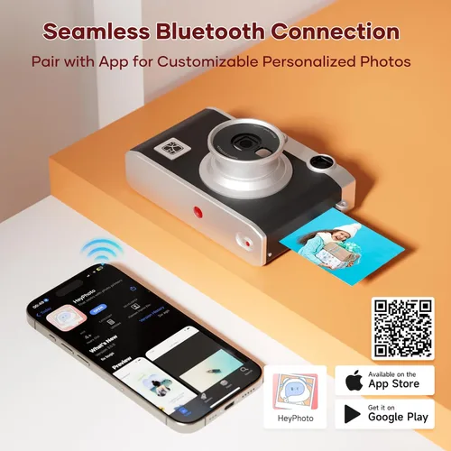 Miniatura 7 de Cámara instantánea iDPRT, cámara de impresión instantánea Bluetooth Cámaras de película instantánea Cámara y impresora fotográfica