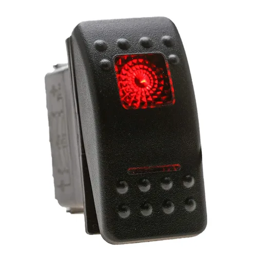 Miniatura 7 de Amarine Made Interruptor basculante impermeable de 12V 20 Amp On-Off-On 2 posiciones para barco marino DPDT 7 Pin con 2 lámparas LED (rojo)