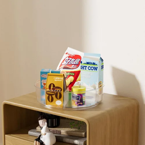 Miniatura 4 de Li&Zhao Lazy Susan Organizador para gabinete, organizador giratorio redondo de 9.8 pulgadas para nevera Lazy Susan, organizador giratorio