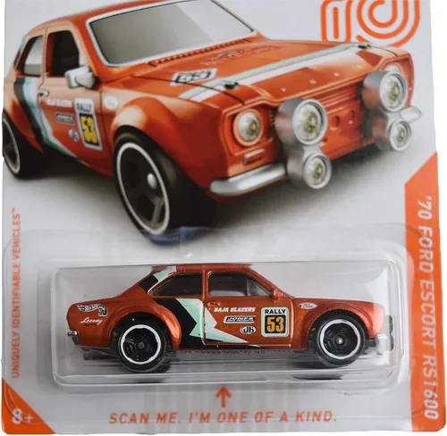 Miniatura 2 de Hot Wheels Chase '70 Ford Escort RS1600 2/8, naranja quemado