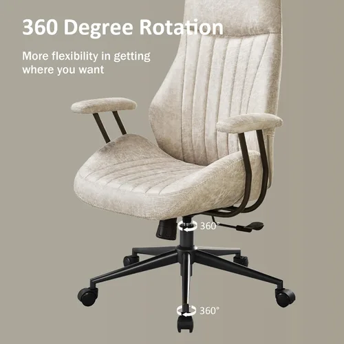 Miniatura 5 de Silla de oficina para el hogar con respaldo alto, silla ejecutiva vintage de mediados de siglo, silla de oficina ergonómica y cómoda con soporte