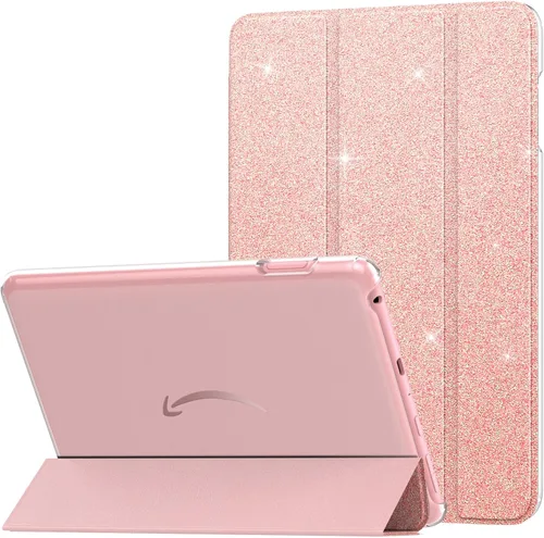 Miniatura 20 de MoKo Funda para tableta Amazon Kindle Fire HD 8 y 8 Plus (12/10ª generación, 2022/2020), funda de piel sintética con soporte triple y carcasa azul