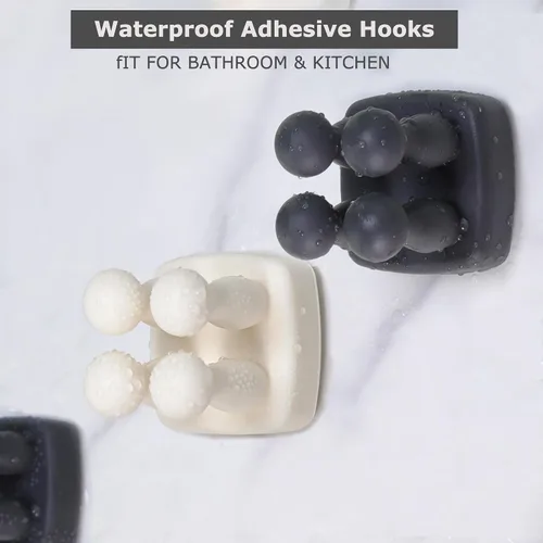 Miniatura 5 de Soporte de silicona para cepillos de dientes, gancho multifunción, impermeable, autoadhesivo, para cepillo de dientes, soporte para enchufe de pared
