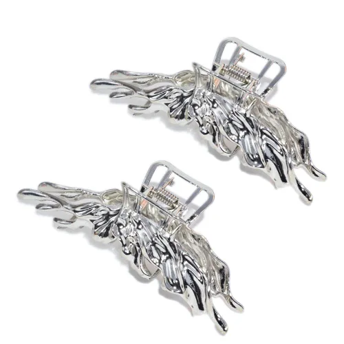 Miniatura 15 de Pinzas para el cabello de geometría plateada irregular, pasadores elegantes con diseño de lazo, adornos grandes antideslizantes y accesorios