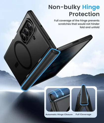 Miniatura 7 de BERFY Funda para Samsung Galaxy Z Fold 7 con Protector de Pantalla de Privacidad, [Compatible con MagSafe][Anti Espía] Soporte Plegable Oculto