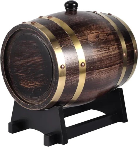 Miniatura 5 de Vino de madera 3L, almacenamiento de vino tinto brandy whisky tequila decoración del hogar envejecimiento con grifo dispensador de vino