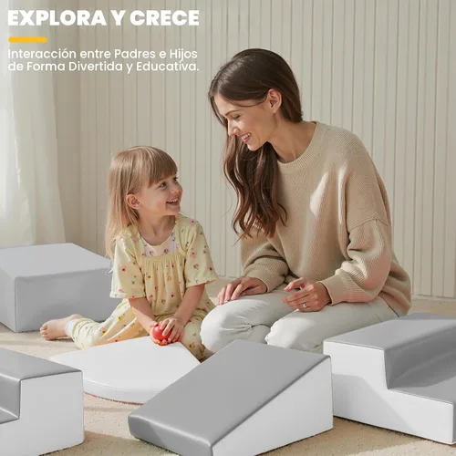 Miniatura 7 de Hoohtoot Bloques de escalada de espuma suave para niños pequeños: juego de cuero sintético de 6 piezas - Juguetes de escalada y gateo para niños
