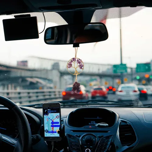 Miniatura 3 de Adorno de cristal curativo Árbol de la Vida Amatista Natural Árbol de la Vida Charm Espejo de Coche Accesorios Hippie Boho Interior Habitación