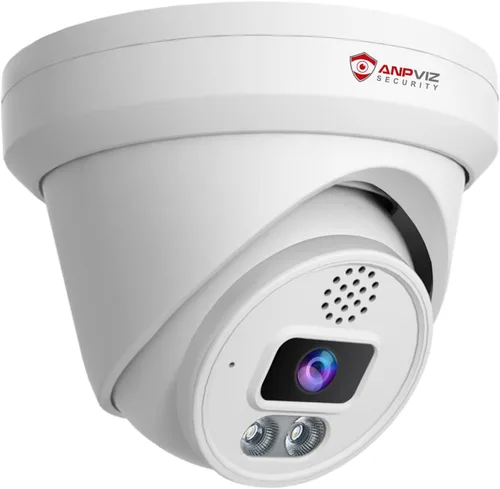 Anpviz Cámara PoE IP 4K, cámara de seguridad PoE para exteriores con micrófono y altavoz incorporados, detección de vehículos humanos, visión