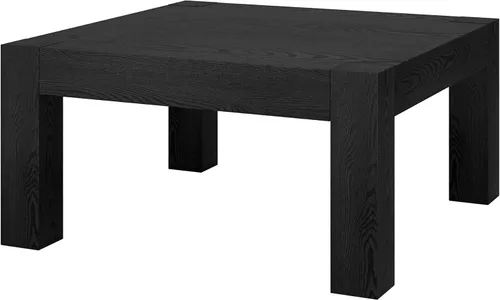 Miniatura 8 de Henn&Hart Mesa de centro cuadrada de 34 pulgadas con parte superior de madera para sala de estar, sala familiar, oficina o apartamento, color negro