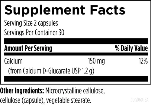 Miniatura 3 de Designs for Health D-glucarato de calcio - 1200 mg CDG para apoyo hepático - Desintoxicación + suplemento de apoyo hormonal saludable para hombres +