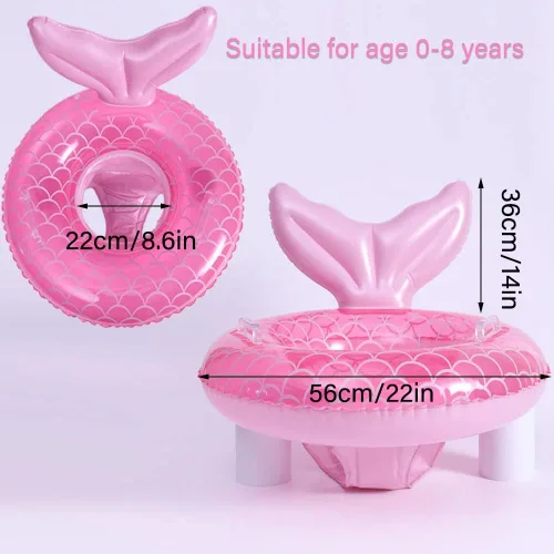 Miniatura 2 de Umbresen Flotador de natación para bebé, anillo de natación inflable lindo con asiento y asa, flotadores de piscina, juguetes, balsa de agua