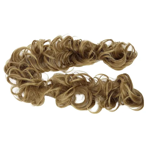 Miniatura 38 de CAISHA Postizo de Cabello, Envoltura de Cabello, Fibras Sintéticas Resistente al Calor, Rizado Desordenado, Recogido, Negro HW6
