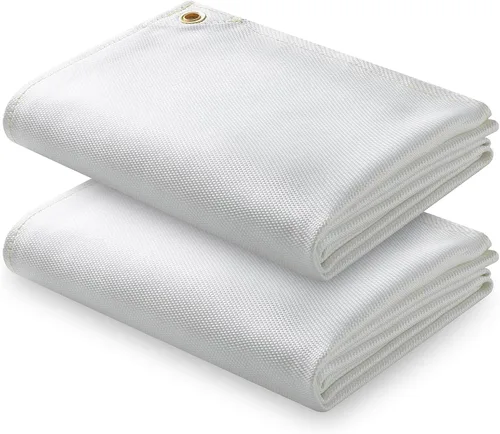 Miniatura 10 de FLASLD Manta de soldadura resistente de fibra de vidrio, protege el área de trabajo de chispas, manta aislada para accesorios de ahumadores