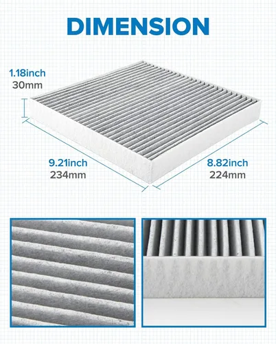 Miniatura 6 de PHILTOP Filtro de aire de cabina premium, repuesto para CF10134, Accord, Ridgeline, Civic, Pilot, Odyssey, CR-V, Passport, Crosstour, MDX, RDX, TSX