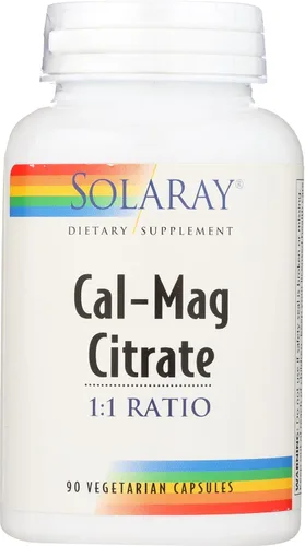 Miniatura 4 de Solaray Citrato de calcio y magnesio de 1000 mg de relación 1:1, suplemento de fuerza ósea, músculo, sistema nervioso y apoyo a la salud ósea