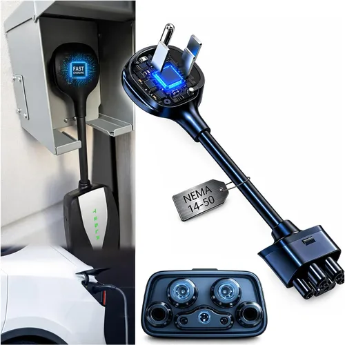 Miniatura 15 de Adaptador NEMA 10-30 para Cargador Móvil Tesla Gen 2 y 3, para Toma de 240V, 24 Amperios, Compatible con Modelo 3, Y, X, S, Ideal para Viajes por