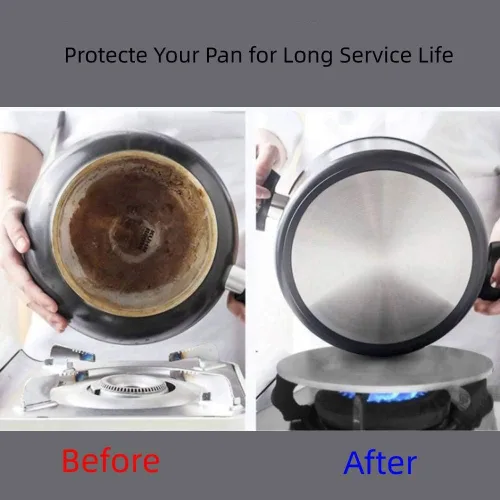 Miniatura 4 de Difusor de calor, placa adaptadora de inducción de acero inoxidable con mango extraíble, estufa de gas, cocina eléctrica, protector de llama