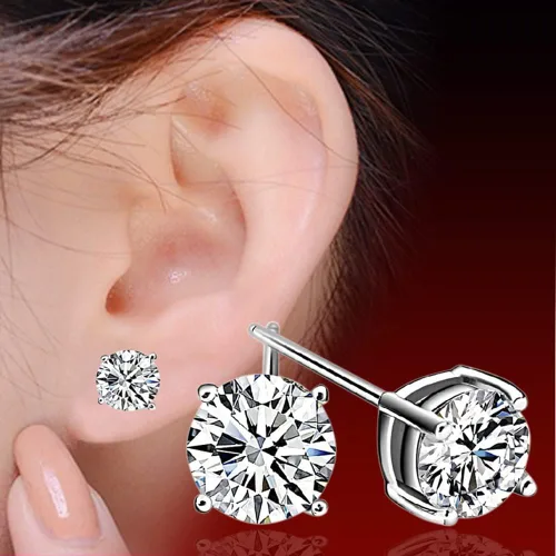Miniatura 2 de Aretes de plata de ley 925 con circonita cúbica para mujeres y hombres, aretes de perlas cultivadas de agua dulce naturales, hipoalergénicos