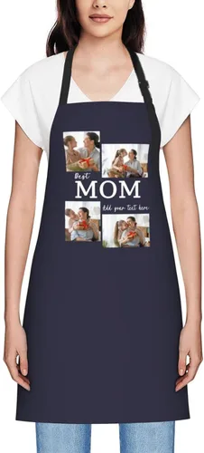 Miniatura 33 de Delantales personalizados para mujer, diseño de delantal de chef ajustable con nombre, textos, fotos, flores, regalos para el día de la madre